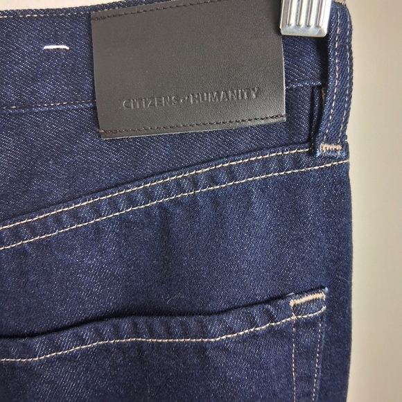 Citizens of Humanity Maritzy Pleated Dark Denim Jeans Wide Leg Size 27 Baggy Fit - Picture 9 of 14